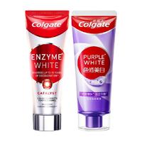 Colgate高露洁色修+无水活性酵素牙膏去黄去渍深洁亮白101g*1+90g*1