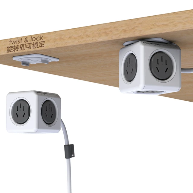 阿乐乐可 电脑办公桌面上/桌底下创意支架收纳立式多孔插排固定器带线魔方插座/插线板/排插/接线板/拖线板