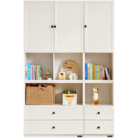 全友家居儿童落地书桌柜一体卧室转角书柜组合书房收纳储物柜121399 (二门+单门)书柜