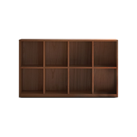 YESWOOD 源氏木语 实木书柜黑胡桃木矮书架靠墙组合柜子落地隔断柜1.3米(2