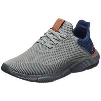 斯凯奇（Skechers）男鞋休闲鞋 运动鞋 一脚蹬减震舒适透气网面鞋 65867 灰色/蓝色/GYBL 42