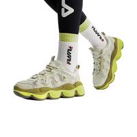 斐乐（FILA）豌豆鞋女鞋老爹鞋运动鞋2024冬季休闲鞋 霾绿色/淡灰黄-GA 35.5