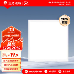 阳光照明 YANKON LED集成吊顶灯 300x300 铝扣板平板灯 20W
