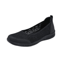 斯凯奇（Skechers）夏季女鞋舒适单鞋浅口通勤平底鞋透气一脚蹬100686-BBK