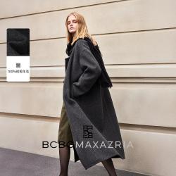 BCBGMAXAZRIA 【100%初剪羊毛】落肩廓形双面呢大衣 25秋冬
