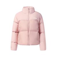 杨幂同款FILA斐乐羽绒服2025冬季宽松短款运动RGB多彩羽绒女 灰藕粉-PK 155/76A/XS