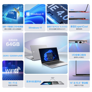  ASUS/华硕 破晓6 轻薄商务 笔记本电脑 指纹识别  集成显卡 Core5-210H 1920*1080 60Hz 16GB 1TB