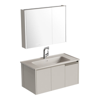 九牧(JOMOO)浴室柜陶瓷一体盆洗手盆柜组合铝合金柜卫生间洗漱台洗手台A2769 【魔镜MAX】玛瑙灰-无龙头100cm