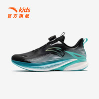 安踏儿童运动鞋男女大童跑步鞋25年秋冬季骇浪4密网缓震专业跑鞋 【男革面】基础黑/澄澈青蓝/银-3 42