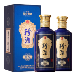 珍酒 ZHENJIU珍酒 贵州名酒 酱香型白酒 礼盒装 过节 53度 500mL 2瓶 珍八礼盒装