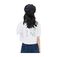 真维斯短袖t恤女2024夏季纯棉显瘦遮肉上衣薄荷曼波风夏装JR 白810A 160/84A/S