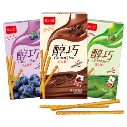 醇心恋 巧克力注心饼干48g巧克力/抹茶/蓝莓味口味休闲零食