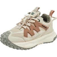 哈比熊（HOBIBEAR）儿童运动鞋春秋革面男童跑步鞋校园百搭女童鞋JD21G86米桔31码 米桔(革面)