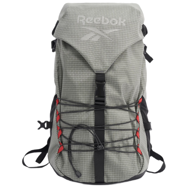 Reebok 户外休闲运动耐磨防刮防泼水轻量登山包双肩包款灰绿色加大号