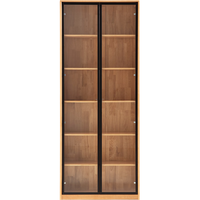  LINSY/林氏家居 全实木 实木书柜+玻璃门  长1580mm；宽340mm；高2000mm 【原木色】1.6米书柜 以实物为准