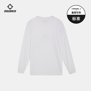 准者情侣款时尚休闲圆领长袖T恤户外运动舒适上衣YX-95-1 XL 象牙白