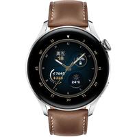 HUAWEI 华为 WATCH 3 时尚款 eSIM智能手表 46.2mm 银色不锈钢表壳 蓝灰色织布表带（GPS、血氧）