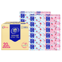 Vinda 维达 抽纸超韧90抽20包4层加厚草莓印花餐巾纸面巾纸卫生纸整箱 维达抽纸 20包/箱装