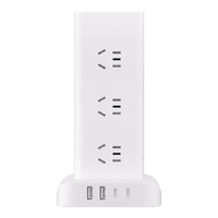 得力(deli)立式插座 插排/排插/插线板/接线板/拖线板 总控12位+2USB+2TYPE-C全长1.8米 过载保护 LU5054 【过载保护】12位+2A2C总控1.8米