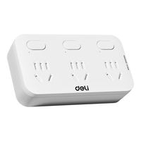 得力 新国标插座 一字形无线插座/转换插头/电源转换器/一转