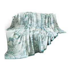 源生活夏季毛巾被夏凉被办公室午睡毛毯午休毯小毯子 150*200cm海雾蓝