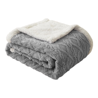 源生活加厚毛毯被子 羊羔绒毯冬季午睡保暖盖毯3斤 深空灰 150*200cm