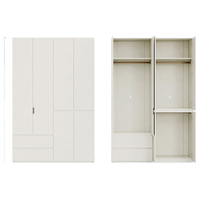 林氏家居 现代简约挂衣衣柜家用卧室小户型推拉门衣柜主卧靠墙TR4D 四门抽屉衣柜
