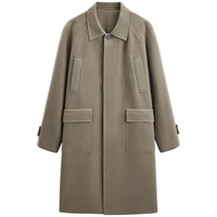 GXG 男装 龚俊心选 商场同款 多色简约保暖长款大衣23年冬季 卡其色 165/S