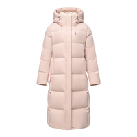 雅鹿粉色长款羽绒服女2025年冬季过膝新极寒大被子连帽加厚保暖外套潮 黑色 2XL (175) 155-170斤