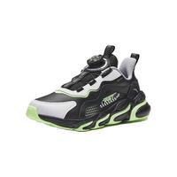 安踏儿童运动鞋男女童春秋网面透气旋钮扣犟弹科技跑步鞋 【男革面】黑/白/绿5523N-1 31 脚长约19.5cm