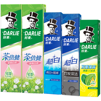 DARLIE 好来 原黑人牙膏茶倍健薄荷套装7支760g护龈亮白洁齿清新