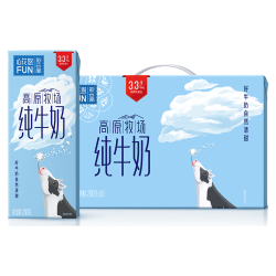 雪兰 SS云南高原心花怒FUN纯牛奶3.3g乳蛋白200g*10盒*3箱