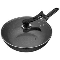 冠门精品麦饭石炒锅不粘锅家用多功能平底炒菜锅电磁炉煤气灶通用 30cm 无盖
