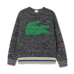 LACOSTE 法国鳄鱼男女同款休闲百搭时尚拼色宽松针织衫毛衣经典男式毛衣