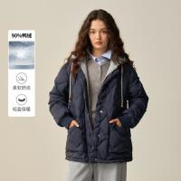 保暖服饰：E·LAND 衣恋 E.LAND Eland衣恋羽绒服女单排扣鸭绒户外休闲外套2025冬季新款