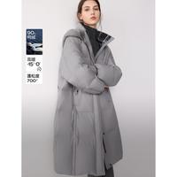 ELLE 90白鸭绒针织拼接羽绒服2025年冬季格纹女式保暖外套
