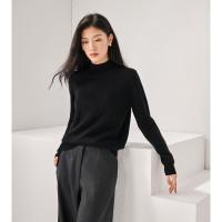 保暖服饰、超V会员：珍贝 菱格移针工艺100%山羊绒秋冬半高领女士长袖羊绒衫