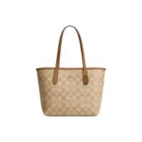COACH/蔻驰 奥莱款女士City23老花单肩手提包迷你托特包CN733 卡其色CN733IMNLJ