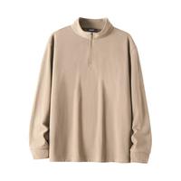 gxgjeans 宽松半开襟长袖T恤 男士 浅卡其 XL