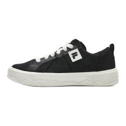 FILA FUSION斐乐潮牌女POP III滑板鞋2024夏新帆布鞋 黑/豆腐白-BS 36