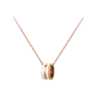 Daniel Wellington EMALIE系列 DW00400153 女士时尚镶嵌项链 玫瑰金色 45cm