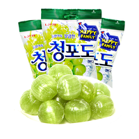 乐天 LOTTE 青葡萄糖水蜜桃糖韩国进口水果硬糖儿童糖果独立包装2袋装年货节