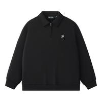 FILAFUSION斐乐潮牌情侣款套头卫衣2025秋纯棉宽松翻领上衣