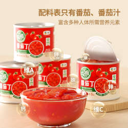 屯河 中粮新疆内蒙番茄丁西红柿块轻食低脂番茄罐头 203g*3罐