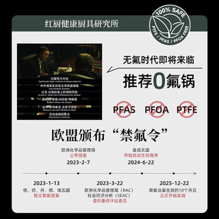 红厨 REDCHEF钛陶瓷平底锅家用不粘锅牛排小煎锅不锈钢不沾煎蛋煎饼锅炒菜 【适用1人】钛陶不粘无盖 20cm