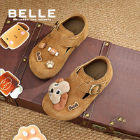 百丽（Belle）童鞋女童勃肯鞋25年秋季女宝宝皮鞋卡通可爱公主儿童时尚单鞋 驼色 26 脚长约16.4-16.9cm