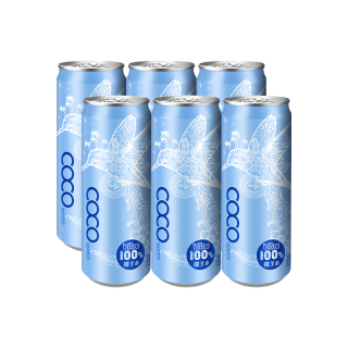 Jelley Brown NFC越南进口原封罐装椰子水果汁饮料 320ml*6瓶