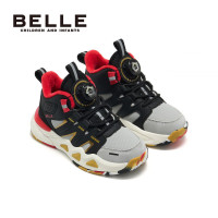 BeLLE 百丽 童鞋棉靴 冬季儿童运动鞋 加绒旋钮户外休闲软底防滑保暖鞋