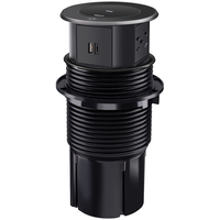 德力西（DELIXI）升降插座嵌入桌面插座带无线充电 电动升降三位五孔1A1C