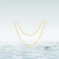 曼卡龙 MCLON 水波黄金项链足金锁骨链素链